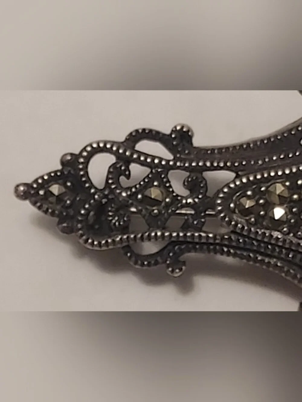 Vintage Sterling Silver - JUDITH JACK Signed Designer Marcasite Brooch Pin 925